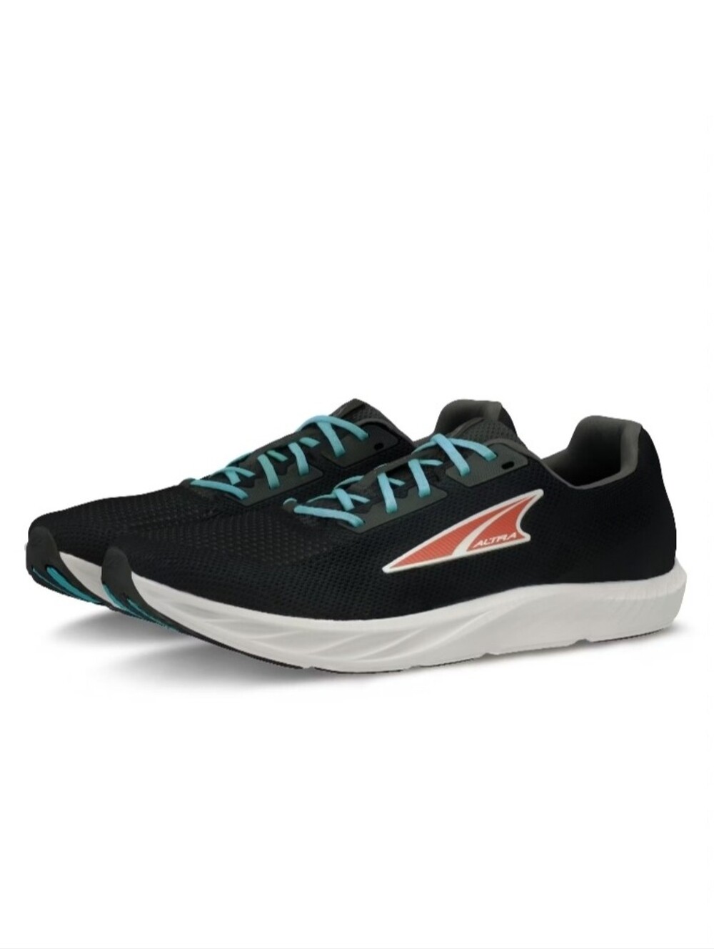 Altra Men's Black Running Shoes with Teal Laces and Coral Logo